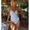 Bañador con estampado y abertura