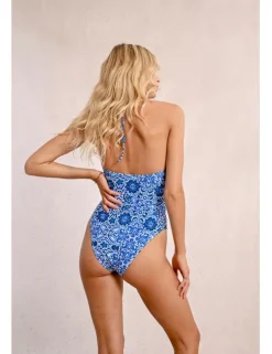 Bañador con estampado y aberturas
