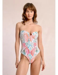 Bañador con estampado y abertura