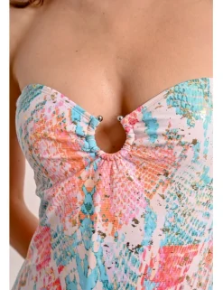Bañador con estampado y abertura