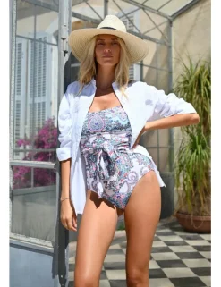 Bañador con estampado y lazada