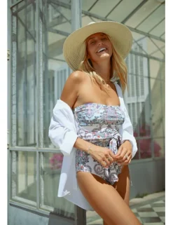 Bañador con estampado y lazada