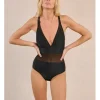 Bañador de doble tirante con transparencias