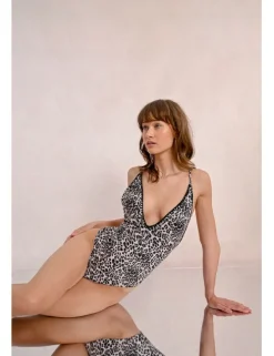 Bañador de tirantes estampado animal