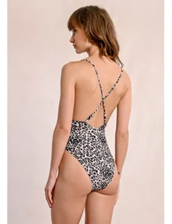 Bañador de tirantes estampado animal