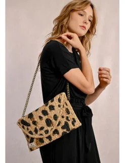 Bandolera de rafia estampado animal