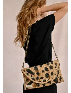 Bandolera de rafia estampado animal
