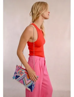Bandolera multicolor con flecos