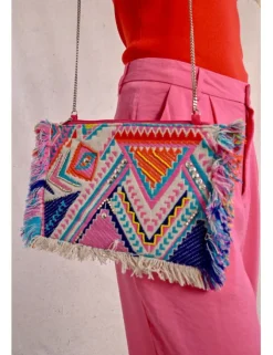 Bandolera multicolor con flecos