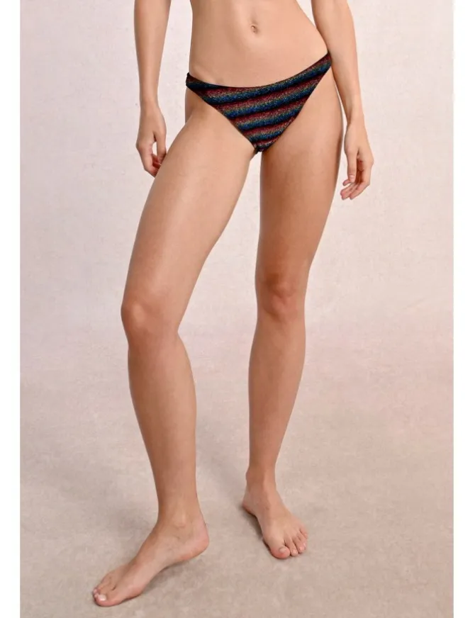 Bas de maillot de bain irisé et rayé