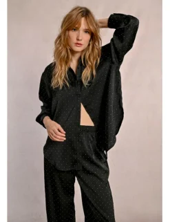 Blazer con cuello solapa y lentejuelas