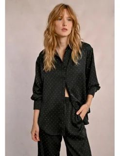 Blazer con cuello solapa y lentejuelas
