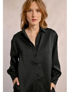 Blazer con cuello solapa y lentejuelas