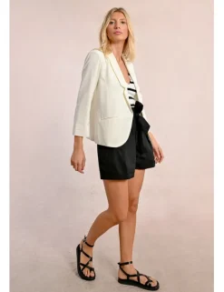 Blazer de manga 3/4 cuello y solapa