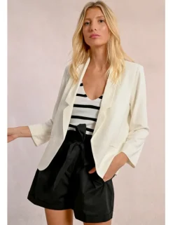 Blazer de manga 3/4 cuello y solapa