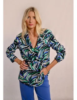 Blazer de manga larga con estampado