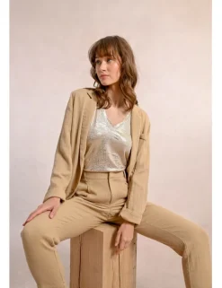 Blazer de manga larga con cuello y solapa