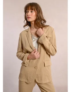 Blazer de manga larga con cuello y solapa