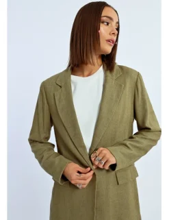Blazer de manga larga con cuello y solapa