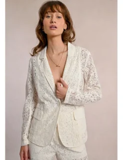 Blazer de manga larga detalle encaje