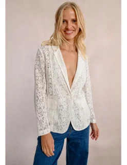 Blazer de manga larga detalle encaje