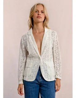Blazer de manga larga detalle encaje