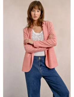 Blazer de manga larga en tejido brillante