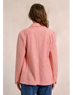 Blazer de manga larga en tejido brillante