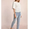 Blusa de manga mariposa calada