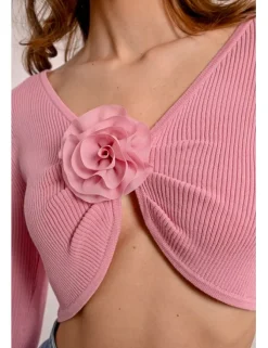 Bolero de manga larga detalle flor