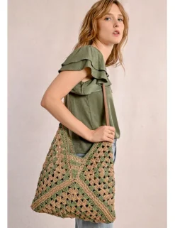 Bolso de mano trenzado de rafia