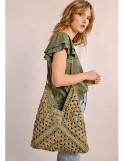 Bolso de mano trenzado de rafia