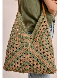 Bolso de mano trenzado de rafia