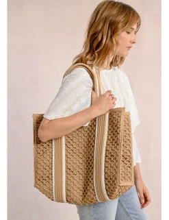 Bolso de rafia trenzada motivo rayas