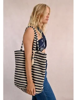 Bolso shopper con estampado rayas
