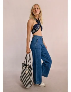 Bolso shopper con estampado rayas