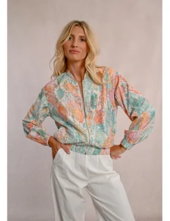 Bomber de manga larga con estampado