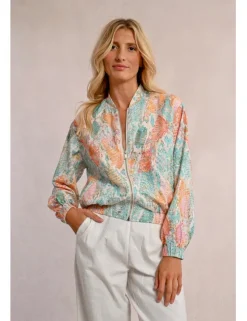 Bomber de manga larga con estampado