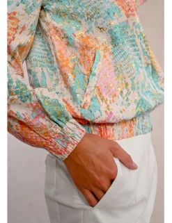 Bomber de manga larga con estampado