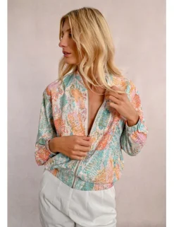 Bomber de manga larga con estampado