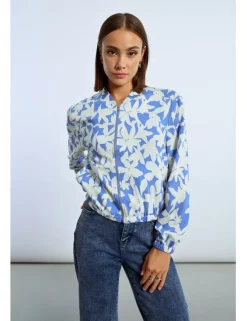 Bomber de manga larga estampado floral
