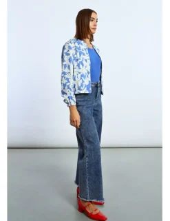 Bomber de manga larga estampado floral