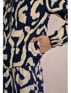 Bomber de manga larga estampado bicolor