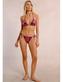 Braguita de bikini con lazada en tejido brillante