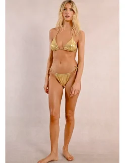 Braguita de bikini con lazada en tejido brillante