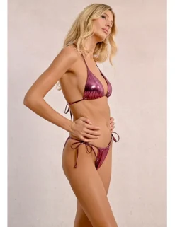 Braguita de bikini con lazada en tejido brillante
