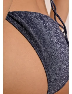 Braguita de bikini en tejido brillante con lazada