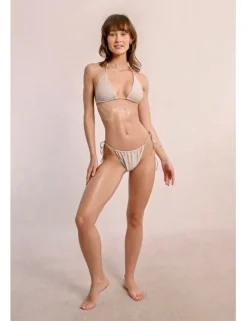 Braguita de bikini en tejido brillante con lazada