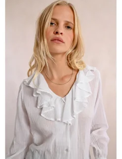 Camisa de manga larga con volantes