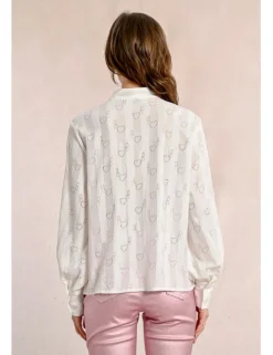 Camisa de manga larga con lazada y corazones